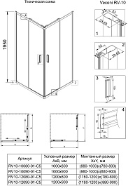 Veconi  Душевой уголок Rovigo RV-10 100x90 – фотография-3